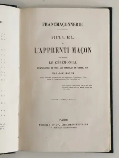 Rituel de l'Apprenti Maçon 